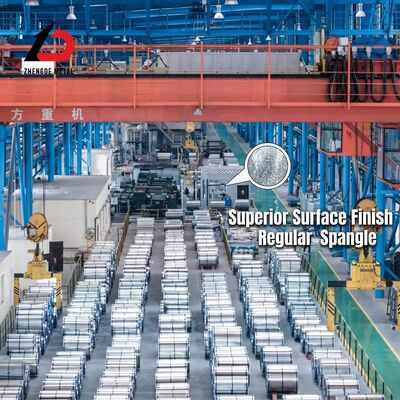 Bobina de acero galvanizada SGCC 0,2-2,5 mm 600-1500 mm JIS G3302 Calidad comercial para fabricación de metal
