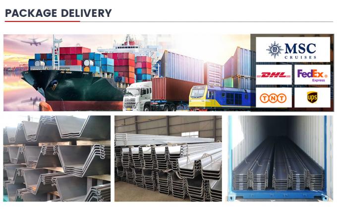 Tipo Z pilas de chapa laminadas en caliente OEM para construcción de puertos y fundación profunda 10